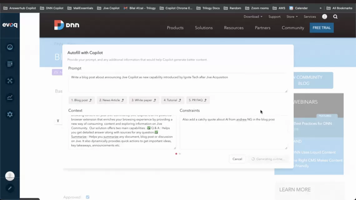 Beyond Traditional CMS: Exploring the Capabilities of DNN AI CoPilot.