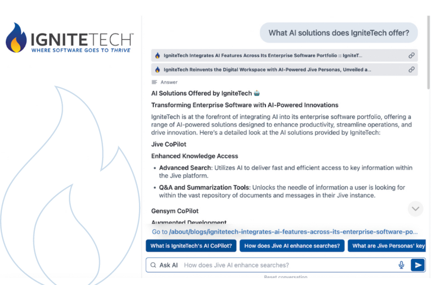 Ask, don’t click: a new way to navigate IgniteTech’s website.